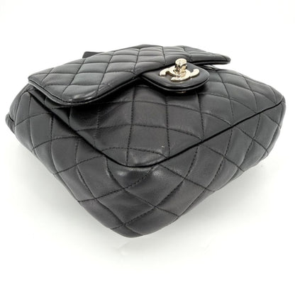 Chanel Backpack CC Logo Quilted Drawstring Leather Black Gold — view 3
