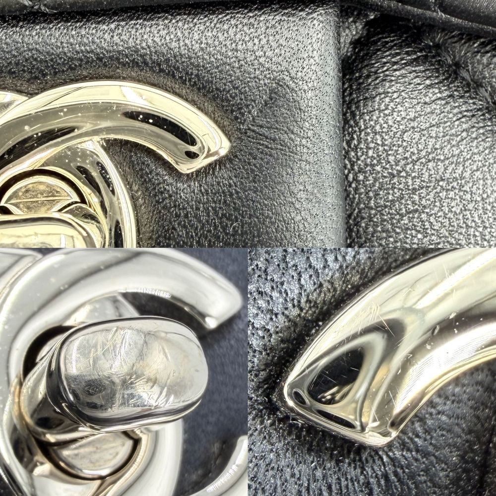 Chanel Backpack CC Logo Quilted Drawstring Leather Black Gold — view 7