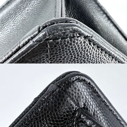 Chanel Shoulder Bag Quilted Crossbody CC Logo Turnlock Caviar Leather Black Gold — view 8