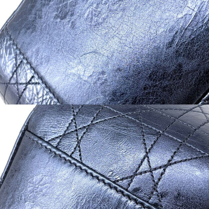 Dior 2-Way Cannage New Rock Metallic Shoulder Bag Crossbody Handle Leather Blue — view 8
