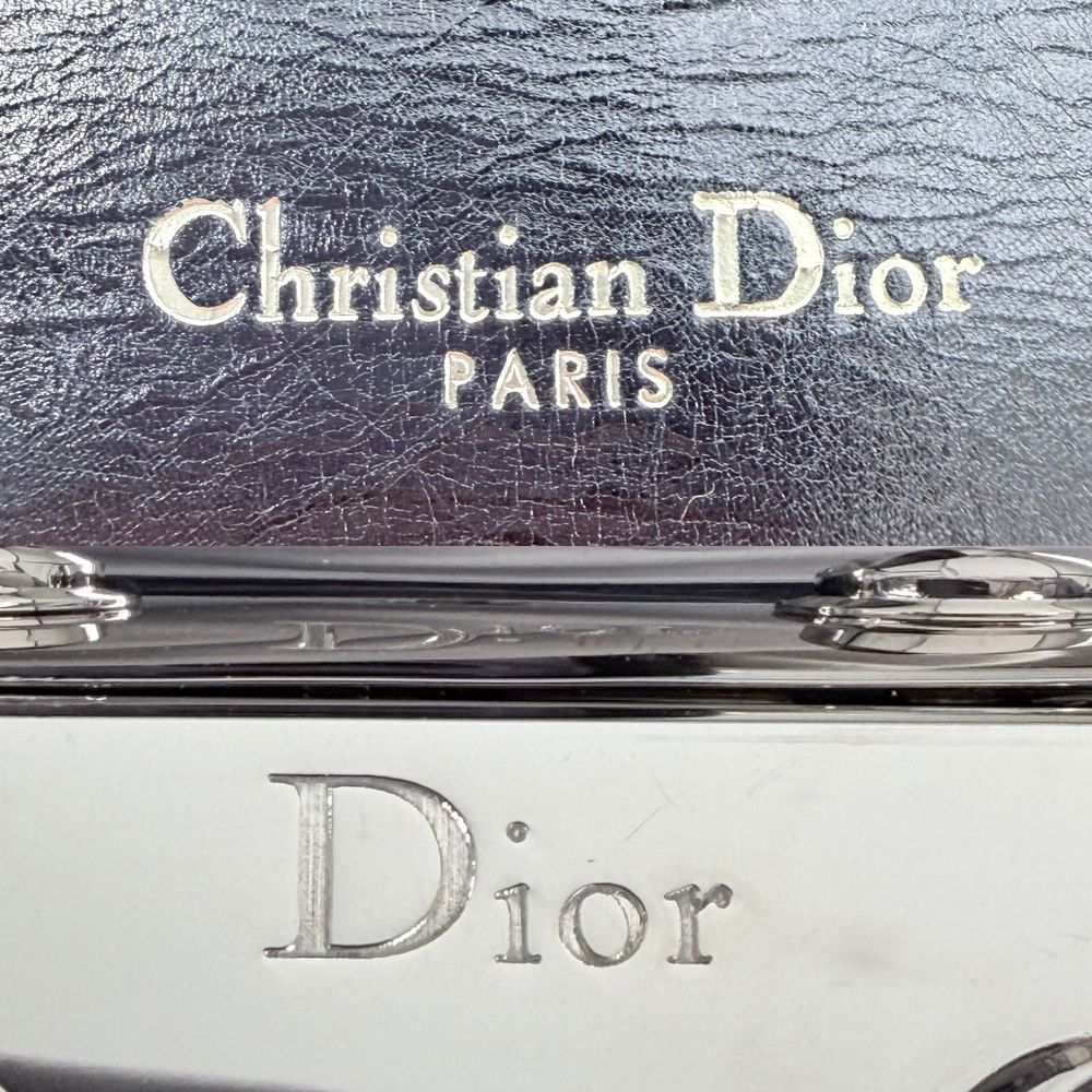 Dior 2-Way Cannage New Rock Metallic Shoulder Bag Crossbody Handle Leather Blue — view 5