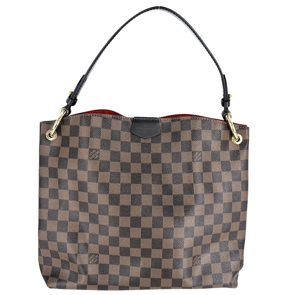 Louis Vuitton Handle Graceful PM Damier Ebene Gray PM One Brown Gold Handbag
