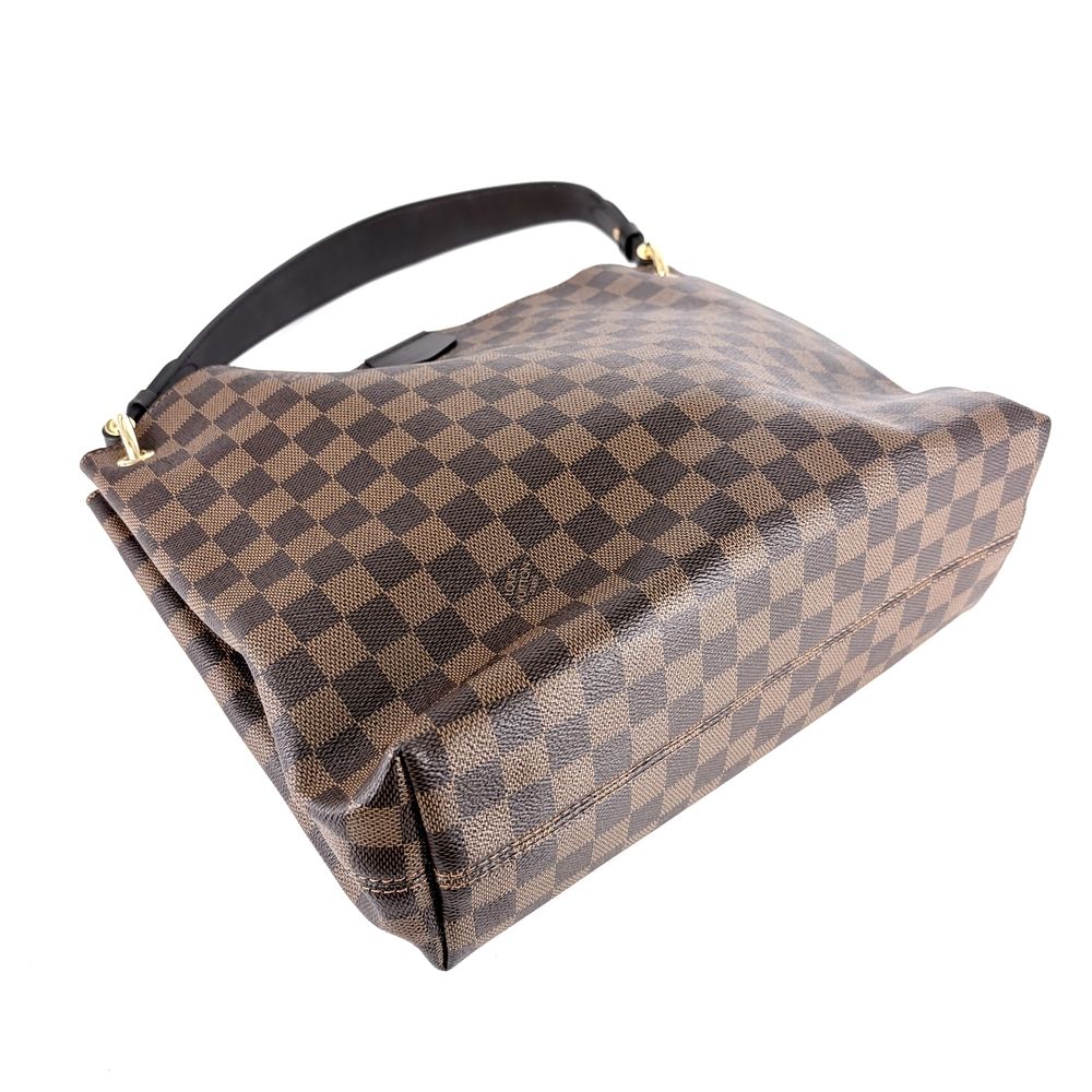 Louis Vuitton Handle Graceful PM Damier Ebene Gray PM One Brown Gold Handbag — view 3