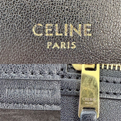 Celine 2-Way Little Luggage Handle Shoulder Bag Crossbody Leather Black Gold — view 5