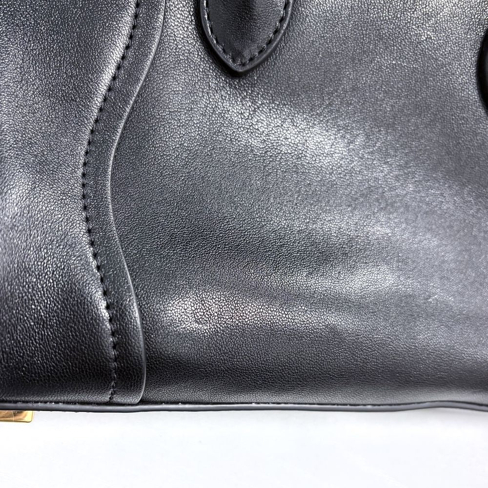 Celine 2-Way Little Luggage Handle Shoulder Bag Crossbody Leather Black Gold — view 6