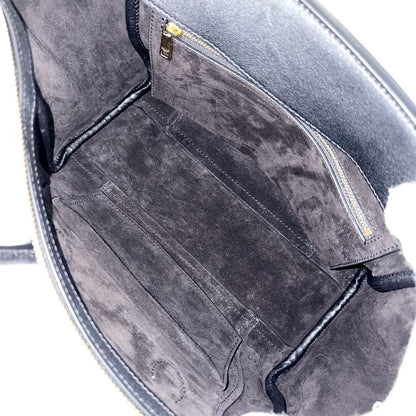 Celine 2-Way Little Luggage Handle Shoulder Bag Crossbody Leather Black Gold — view 4
