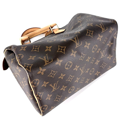 Louis Vuitton Handle Monogram Speedy 25 Mini Boston Bag Brown Gold — view 3