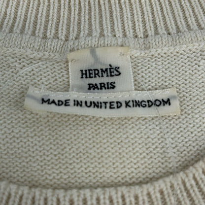 Hermes Short Sleeve Sweater S 3 D 1 Ivory Crew Neck Cashmere Mixed 34 — view 3