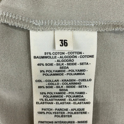 Hermes Short Sleeve Polo Shirt S Clou de Selle 4 DI Gray Beige Silk 36 — view 5