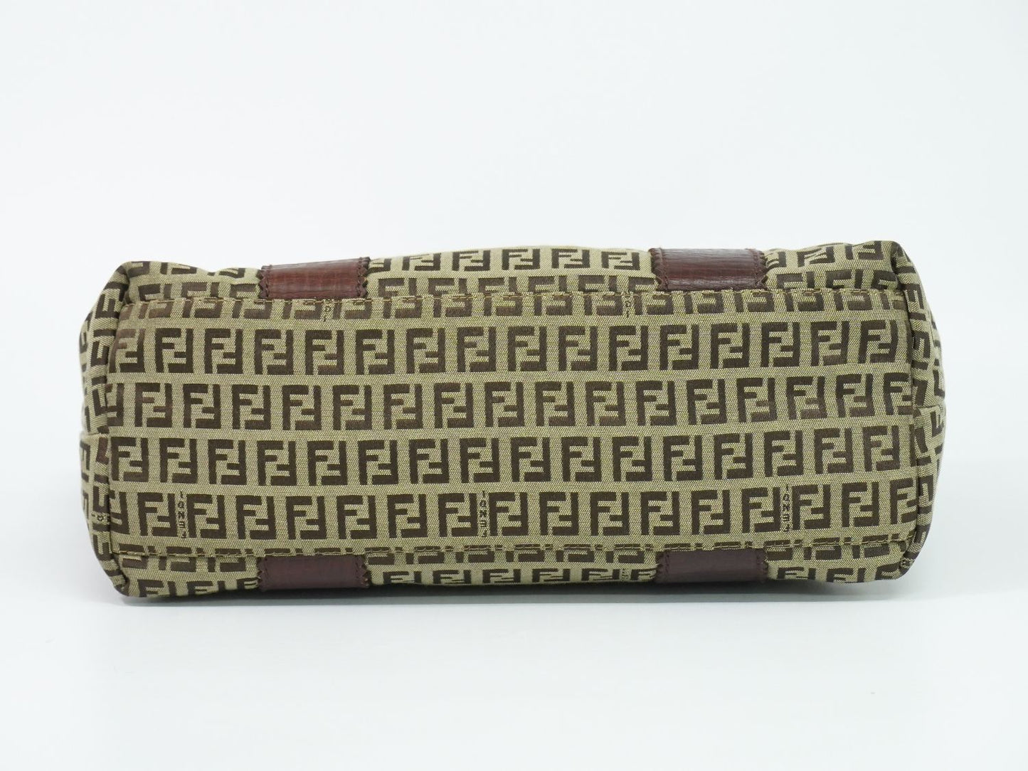 Fendi Zucchino Shoulder Bag Tote Canvas Beige Brown — view 3
