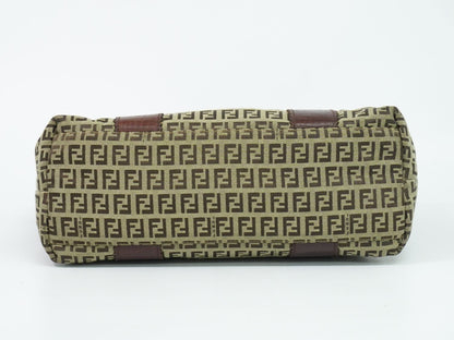 Fendi Zucchino Shoulder Bag Tote Canvas Beige Brown — view 3