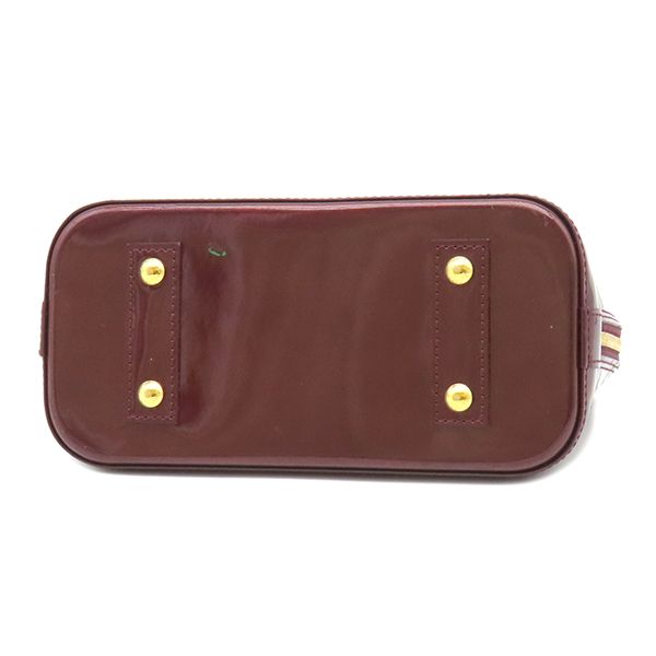 Louis Vuitton 2-Way Bag Alma BB Monogram Vernis Amarante Gold Red Purple Handle — view 3