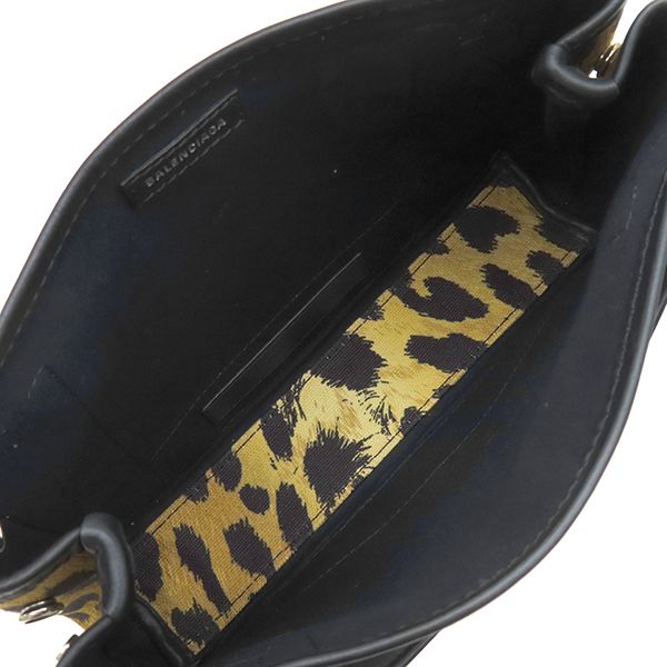 Balenciaga 2-Way Bag Navy Cabas XS Cotton Canvas Yellow Black Silver Leopard — view 7