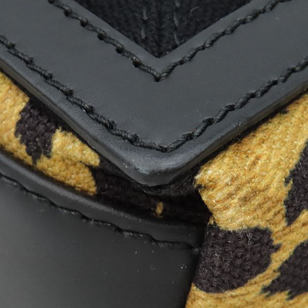 Balenciaga 2-Way Bag Navy Cabas XS Cotton Canvas Yellow Black Silver Leopard — view 4