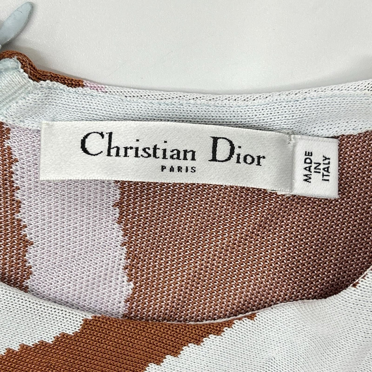 Dior Brown Pink Rayon Wave Pattern Sleeveless Dress 34 — view 3