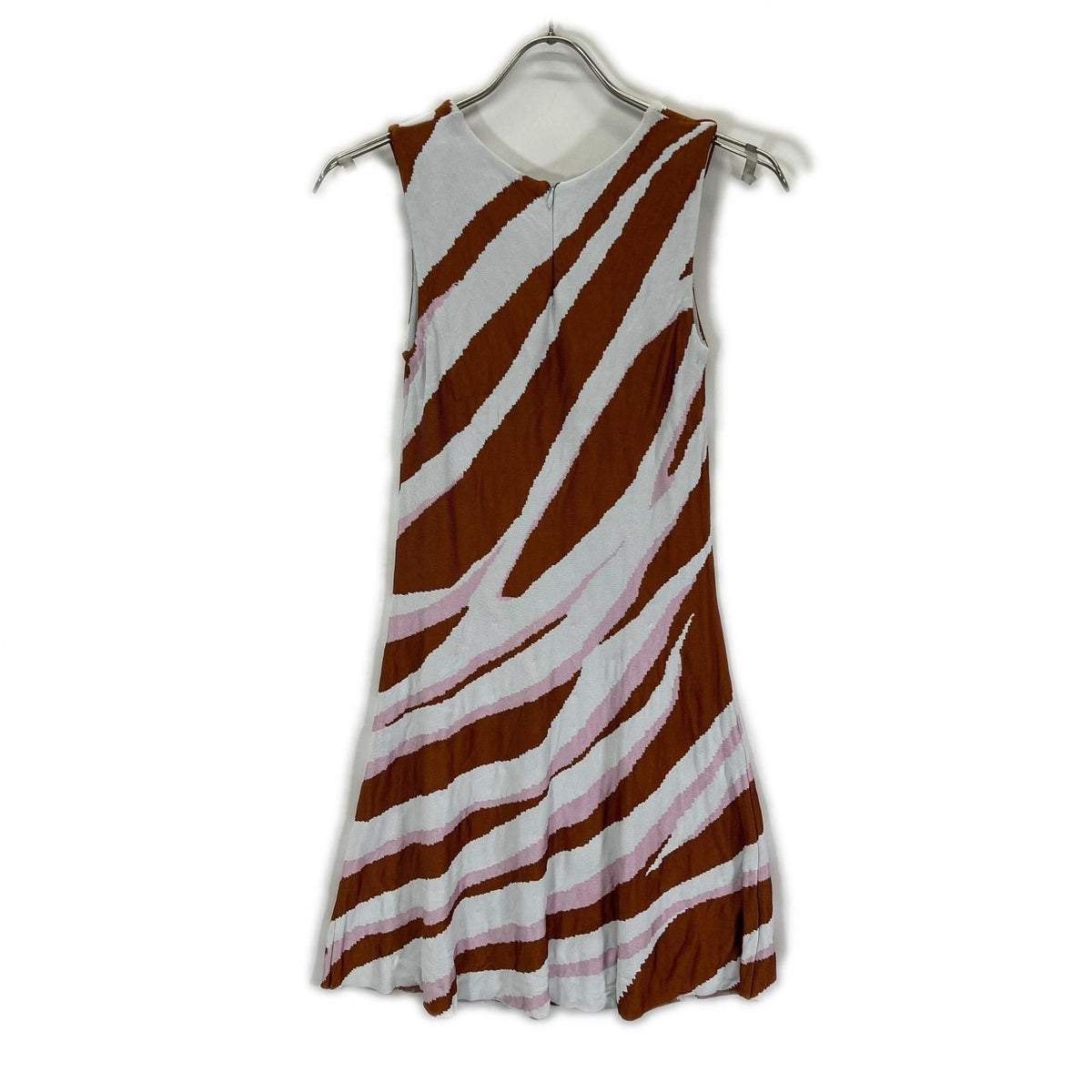 Dior Brown Pink Rayon Wave Pattern Sleeveless Dress 34 — view 2