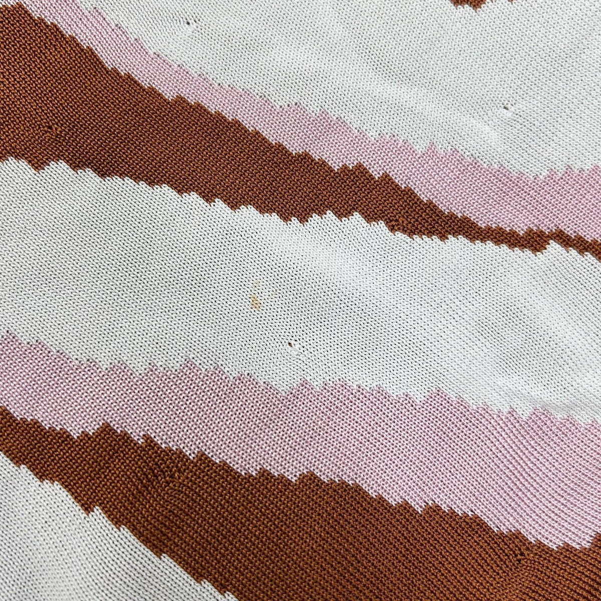 Dior Brown Pink Rayon Wave Pattern Sleeveless Dress 34 — view 6