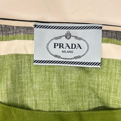 Prada Green Border Waist Togo Flare Sleeve Dress 38 — view 3
