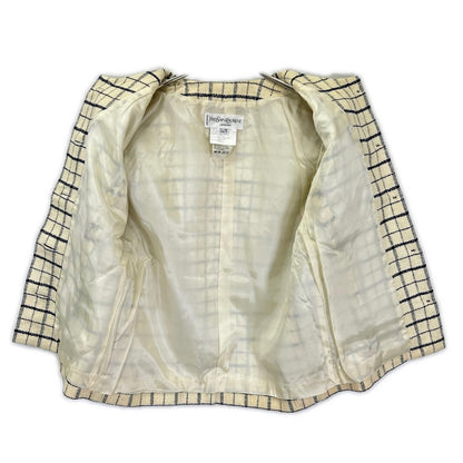 Saint Laurent Beige Linen Jacket Skirt Set 36 — view 4