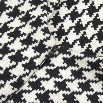 Dior Houndstooth Sleeveless Flare Knit Cotton White Black Dress 36 — view 6