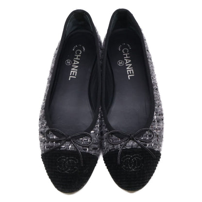 Chanel Ballerina CC Logo Tweed Ballet Shoes — view 5