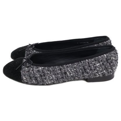 Chanel Ballerina CC Logo Tweed Ballet Shoes — view 2