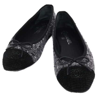 Chanel Ballerina CC Logo Tweed Ballet Shoes