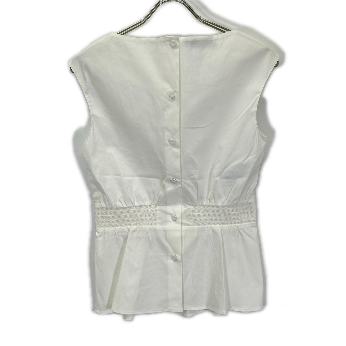 Prada White Boat Neck Rib Blouse 38 — view 2