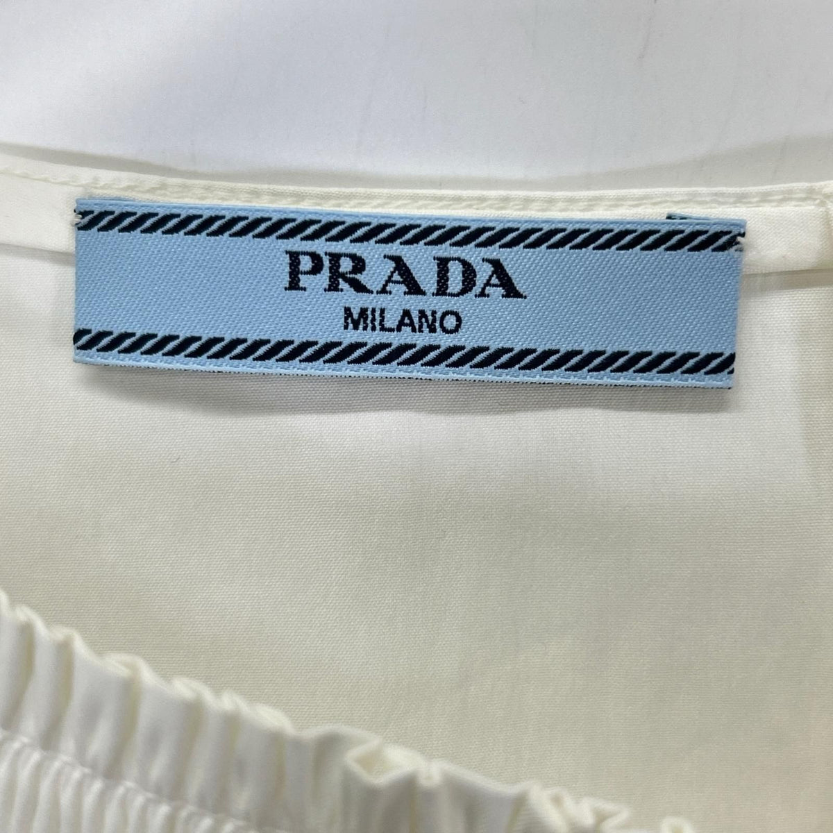 Prada White Boat Neck Rib Blouse 38 — view 3