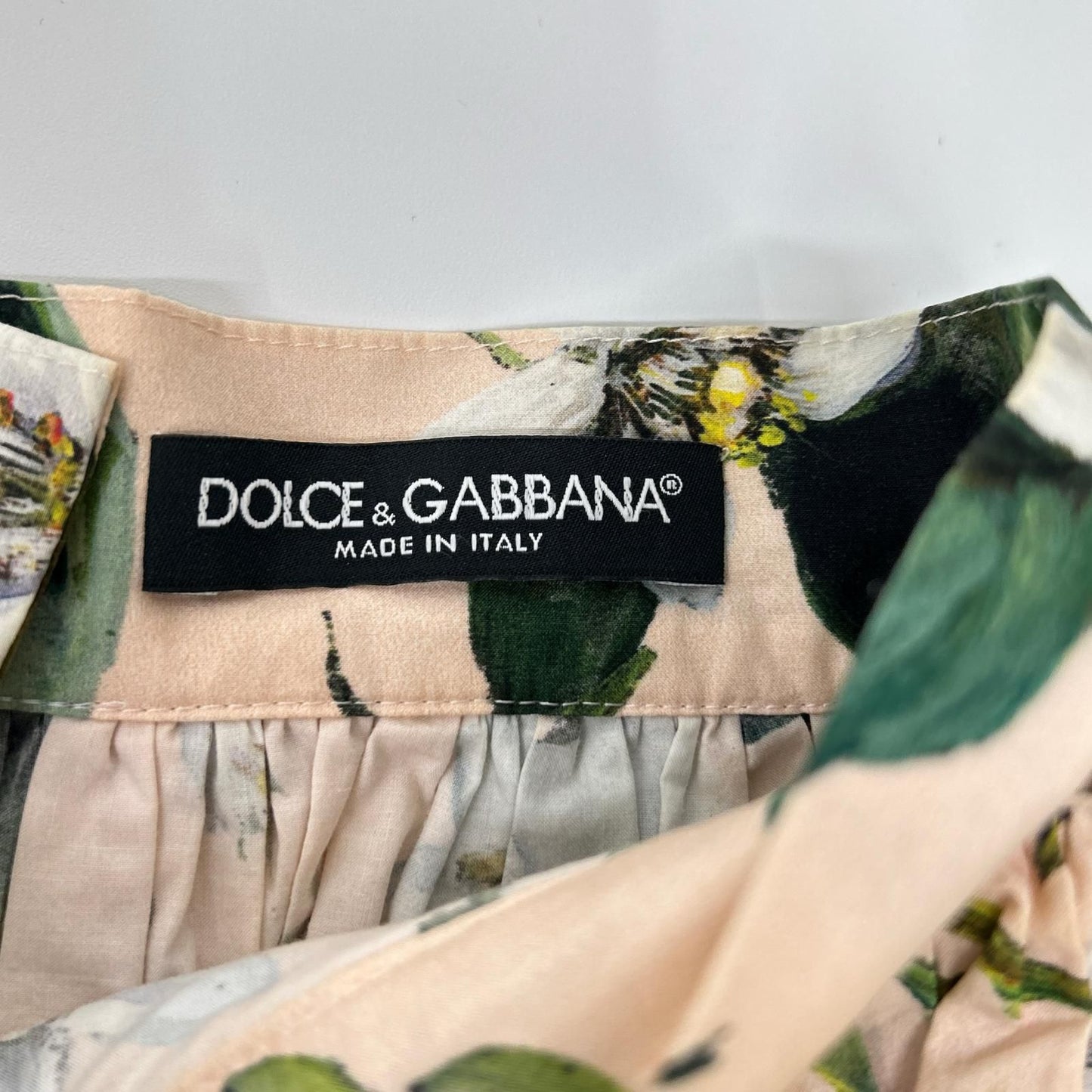 Dolce & Gabbana Beige Flower Print Pleated Skirt 38 — view 3