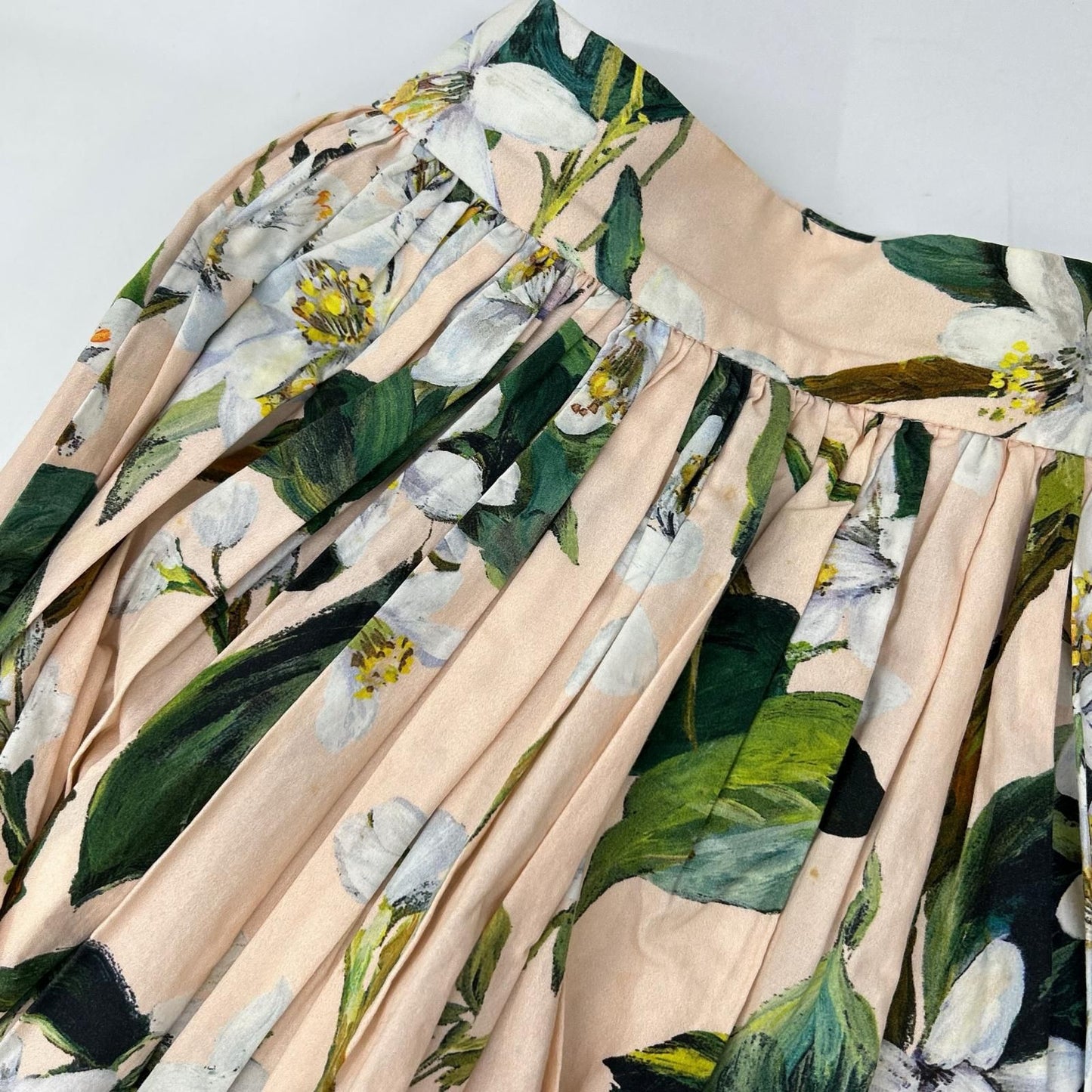 Dolce & Gabbana Beige Flower Print Pleated Skirt 38 — view 7
