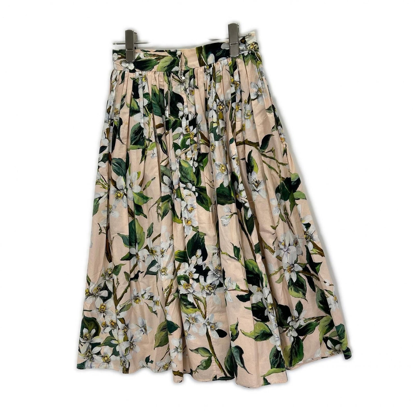 Dolce & Gabbana Beige Flower Print Pleated Skirt 38 — view 2