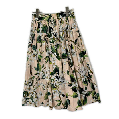 Dolce & Gabbana Beige Flower Print Pleated Skirt 38 — view 2