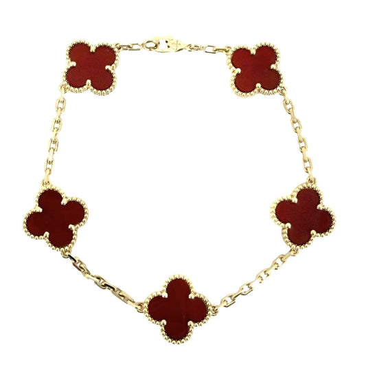 Van Cleef & Arpels Bracelet Vintage Alhambra Gold Carnelian