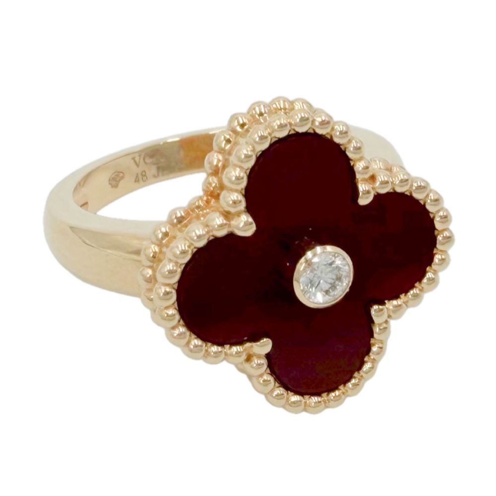 Van Cleef & Arpels Ring Vintage Alhambra 48 Gold Carnelian