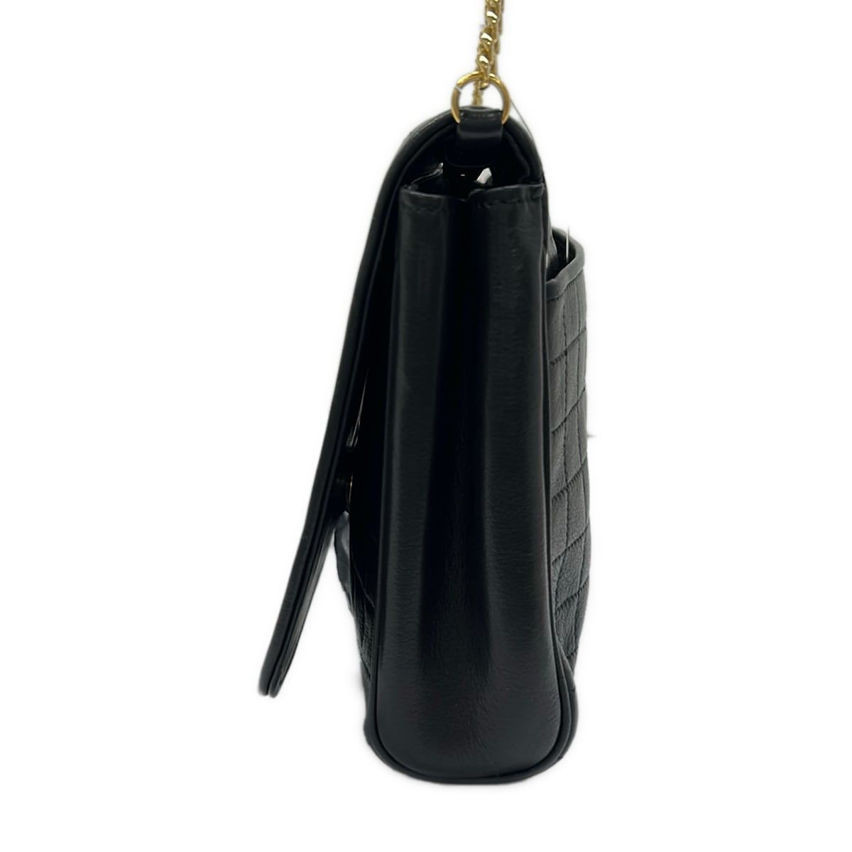 Celine Shoulder Bag Black Chain Quilted Flap Detachable Strap Leather — view 2