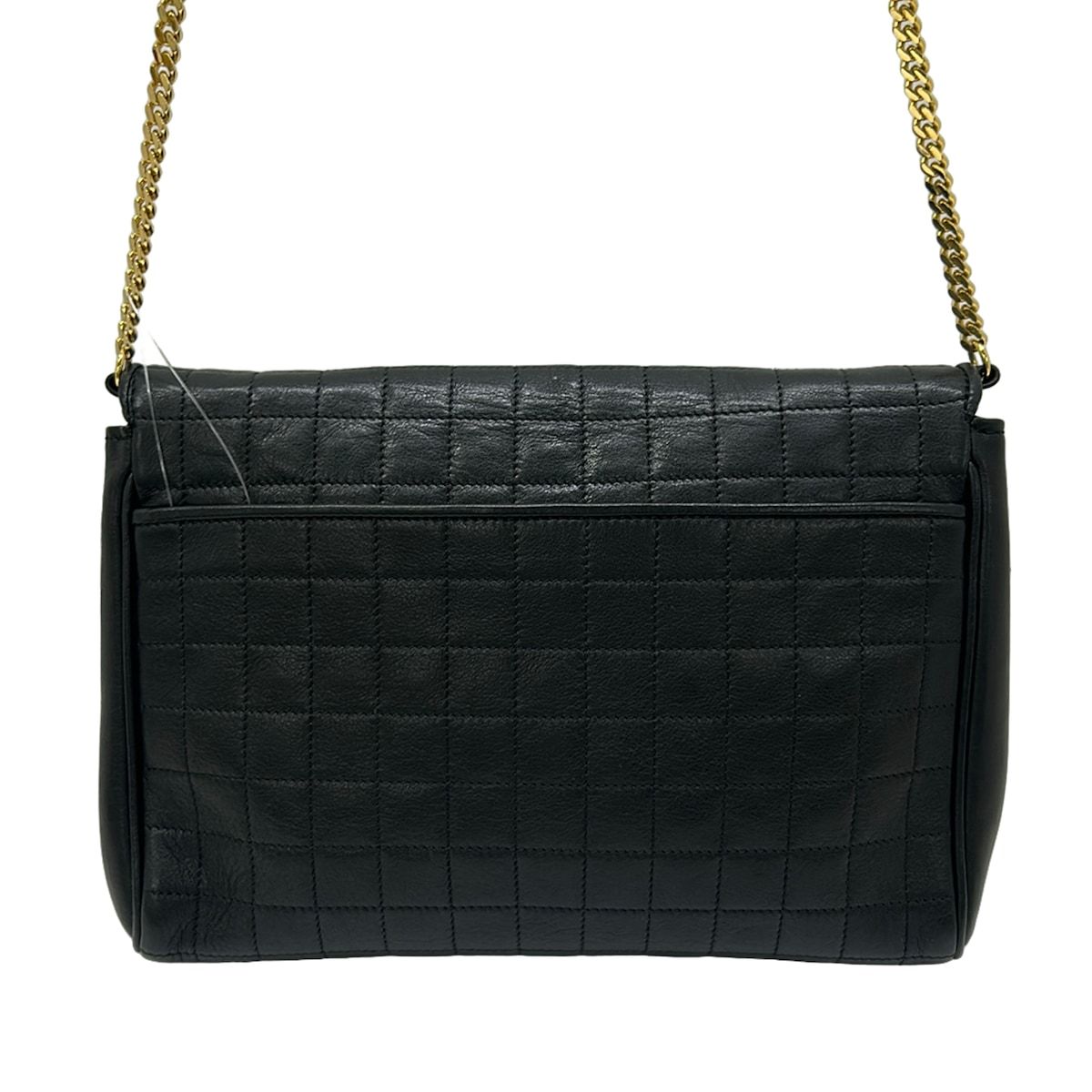 Celine Shoulder Bag Black Chain Quilted Flap Detachable Strap Leather — view 3