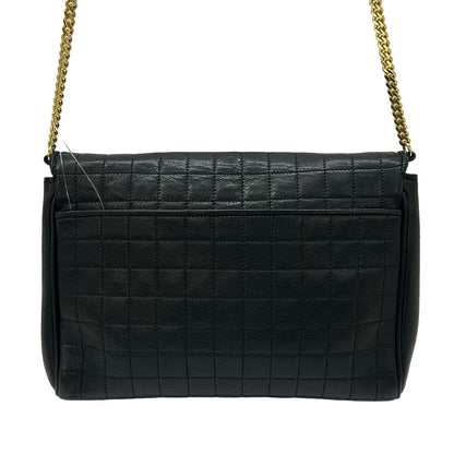 Celine Shoulder Bag Black Chain Quilted Flap Detachable Strap Leather — view 3