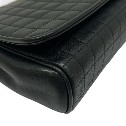 Celine Shoulder Bag Black Chain Quilted Flap Detachable Strap Leather — view 6