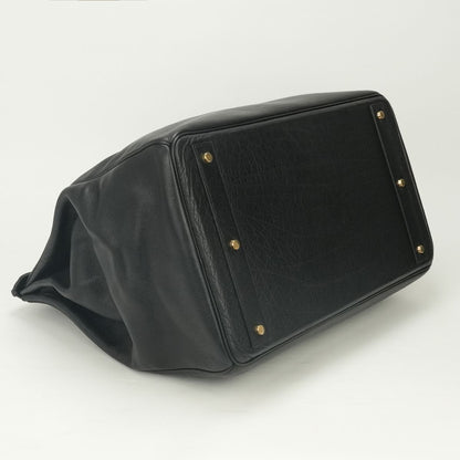 Hermes Haut a Courroies Hac 45 a Hac 45 Tote Bag Fjord Noir Black Gold Handle — view 6