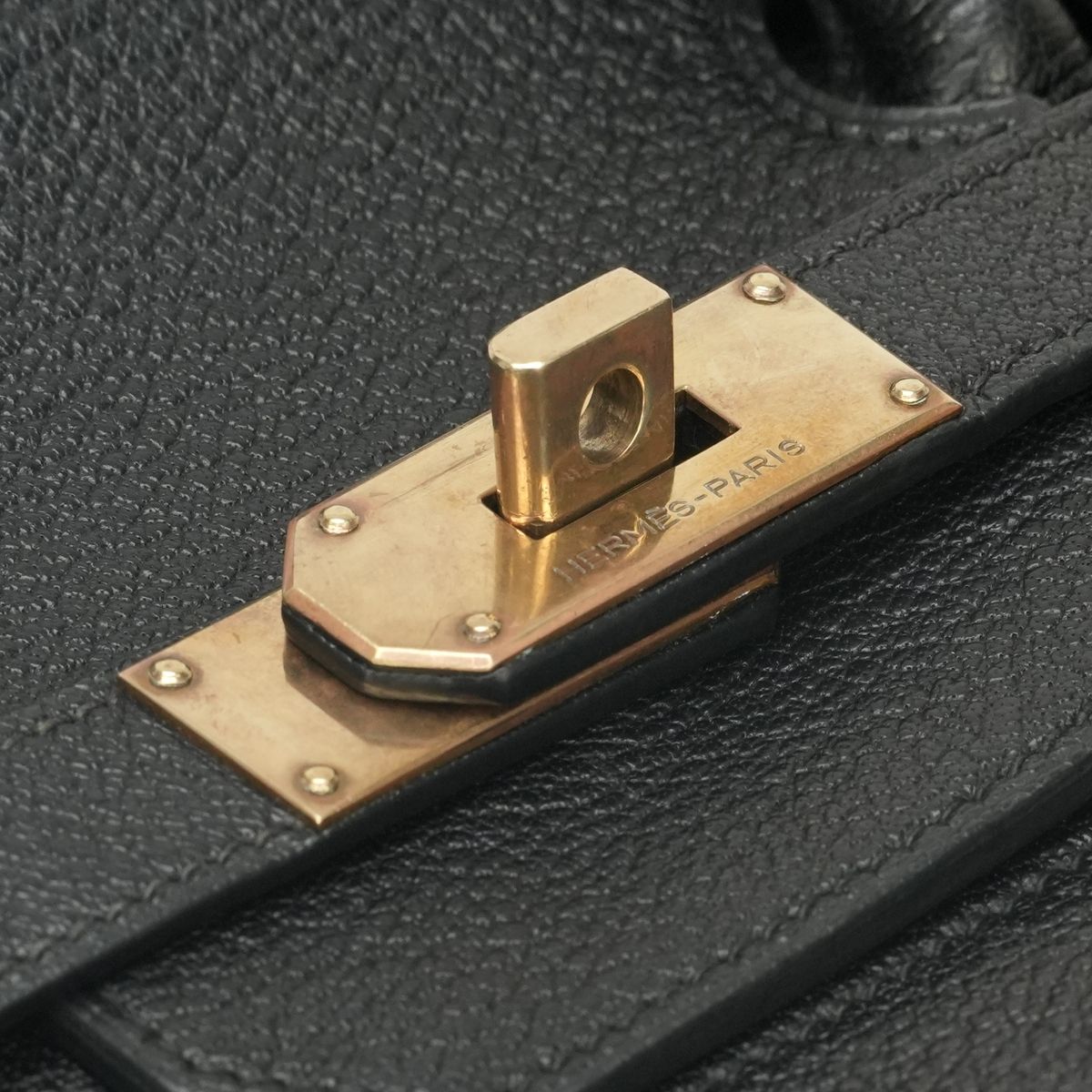 Hermes Haut a Courroies Hac 45 a Hac 45 Tote Bag Fjord Noir Black Gold Handle — view 7