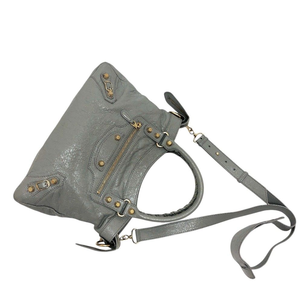 Balenciaga Handle the Town Leather Gray Handbag — view 5
