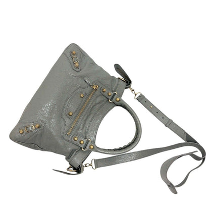 Balenciaga Handle the Town Leather Gray Handbag — view 5