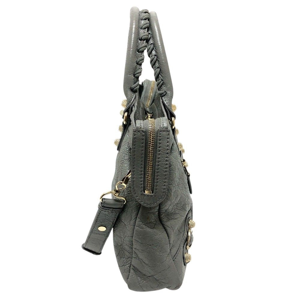 Balenciaga Handle the Town Leather Gray Handbag — view 3