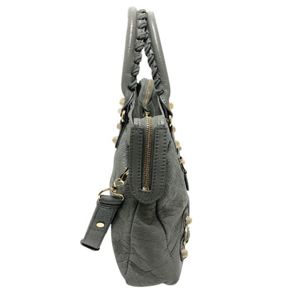 Balenciaga Handle the Town Leather Gray Handbag — view 3