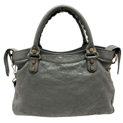 Balenciaga Handle the Town Leather Gray Handbag
