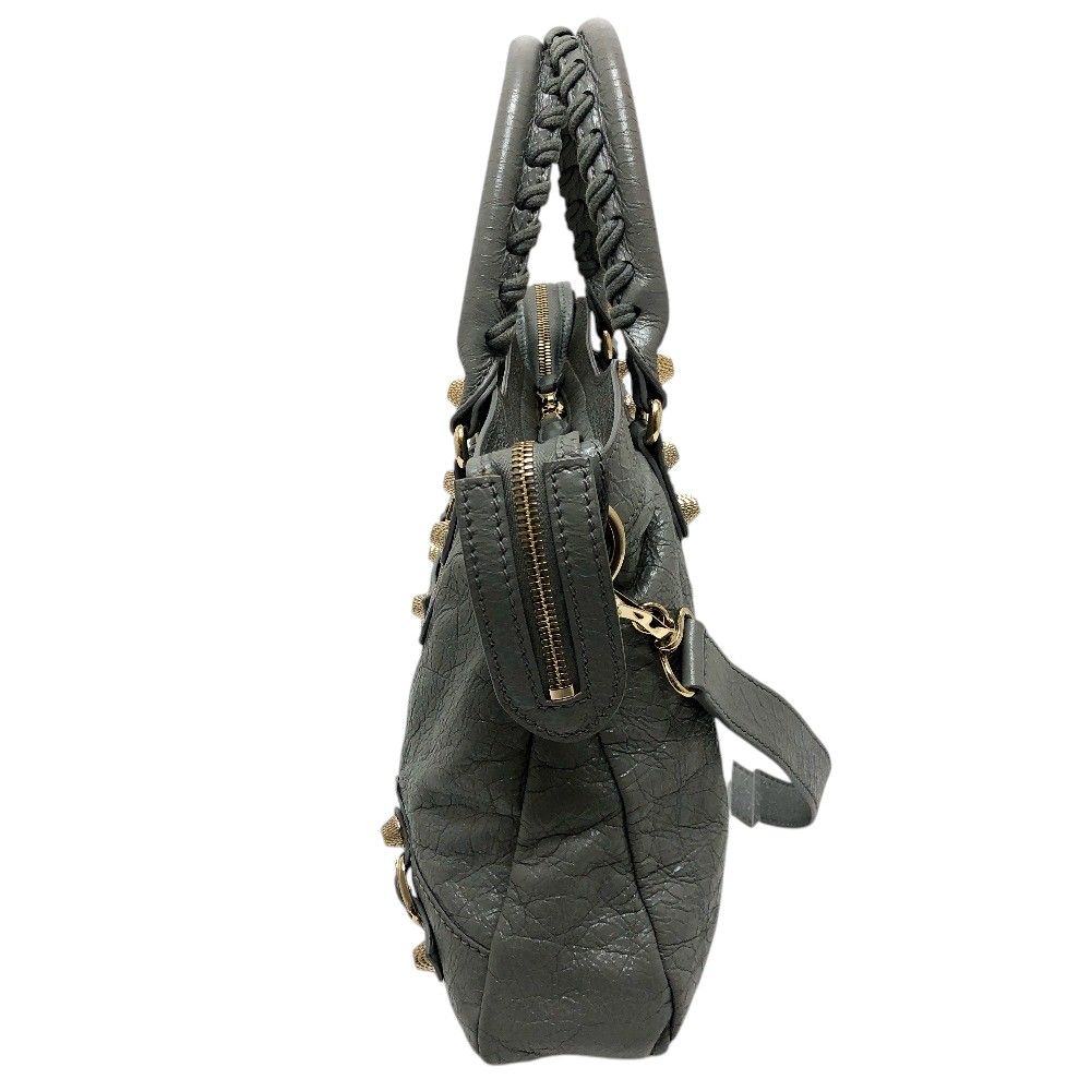 Balenciaga Handle the Town Leather Gray Handbag — view 2