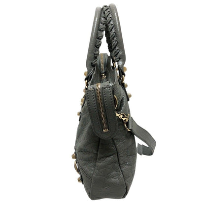 Balenciaga Handle the Town Leather Gray Handbag — view 2