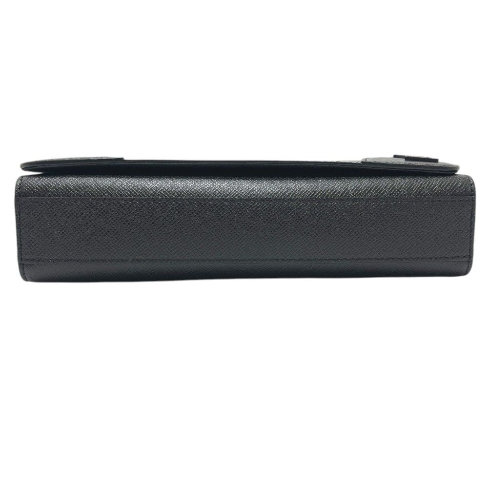 Louis Vuitton Shoulder Bag New Flap Messenger M Taiga Leather Noir Black — view 5