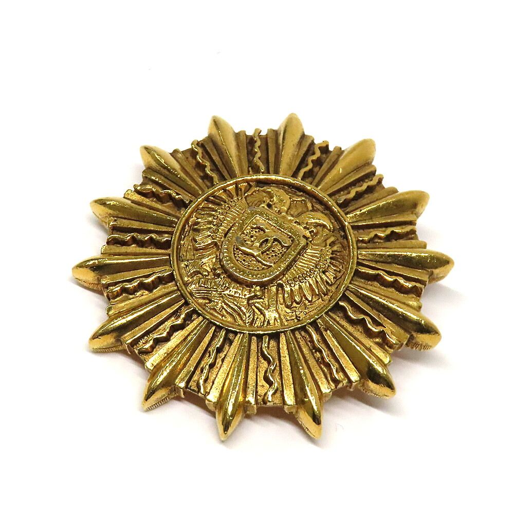 Chanel CC Logo Brooch Vintage Gold — view 2